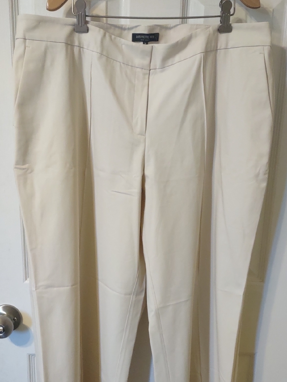 Lafayette 148 New York Cream Straight-Leg Dress Trousers - Picture 4 of 10